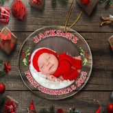 Photo personnalisée Mon premier Noël - Ornement personnalisé personnalisé pour la famille